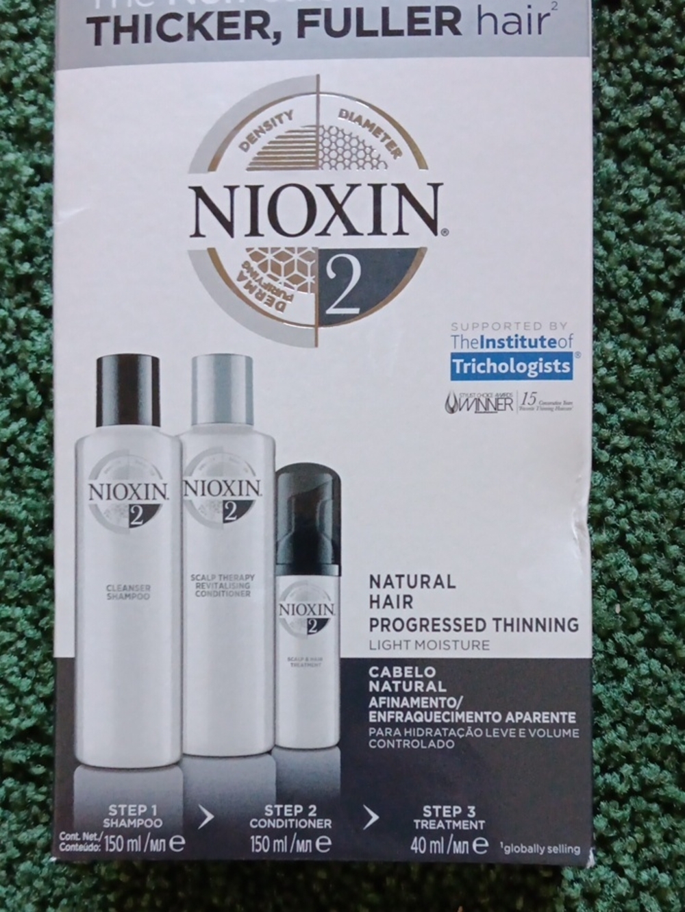 Nioxin System 2 Hair Treatment Set for Natural, Progressed Thinning - White